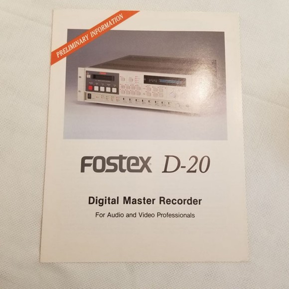 Original Vintage FOSTEX brochure D-20 Digital master Recorder - Picture 1 of 5